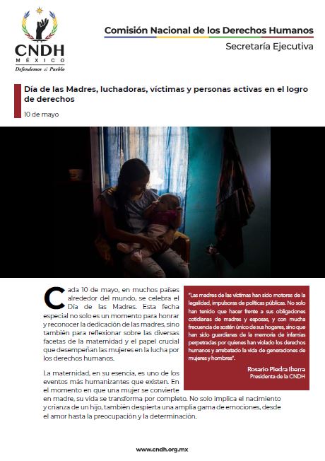 Día de las Madres, luchadoras, víctimas y personas activas en el logro de derechos