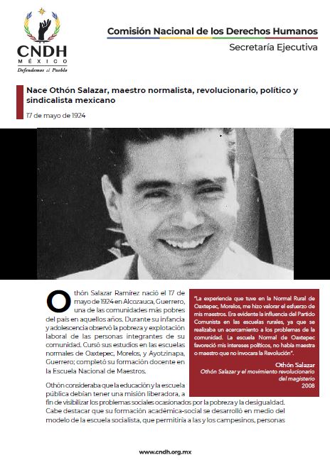 Nace Othón Salazar, maestro normalista, revolucionario, político y sindicalista mexicano