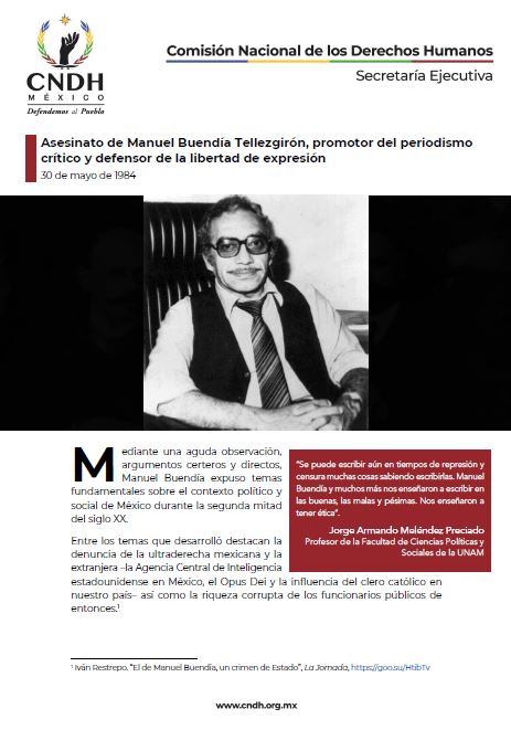 Asesinato de Manuel Buendía Tellezgirón, promotor del periodismo crítico y defensor de la libertad de expresión