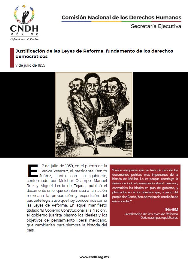 Justificación de las Leyes de Reforma, fundamento de los derechos democráticos
