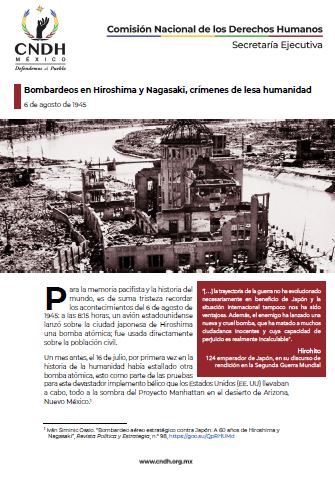 Bombardeos en Hiroshima y Nagasaki, crímenes de lesa humanidad