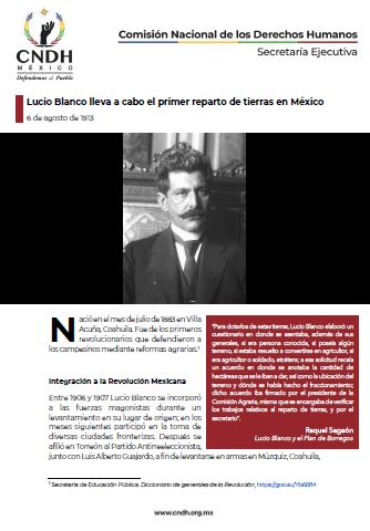 Lucio Blanco lleva a cabo el primer reparto de tierras en México