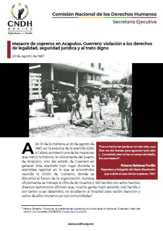 Masacre de copreros en Acapulco, Guerrero: violación a los derechos de legalidad, seguridad jurídica y al trato digno