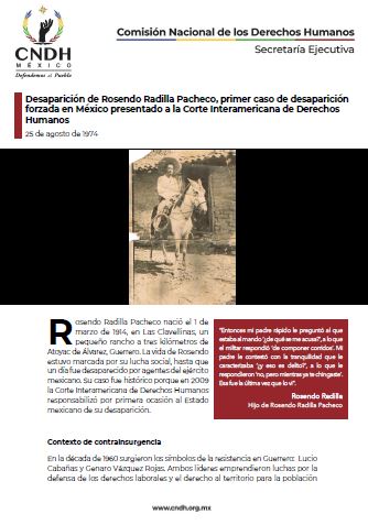 Desaparición de Rosendo Radilla Pacheco, primer caso de desaparición forzada en México presentado a la Corte Interamericana de Derechos Humanos