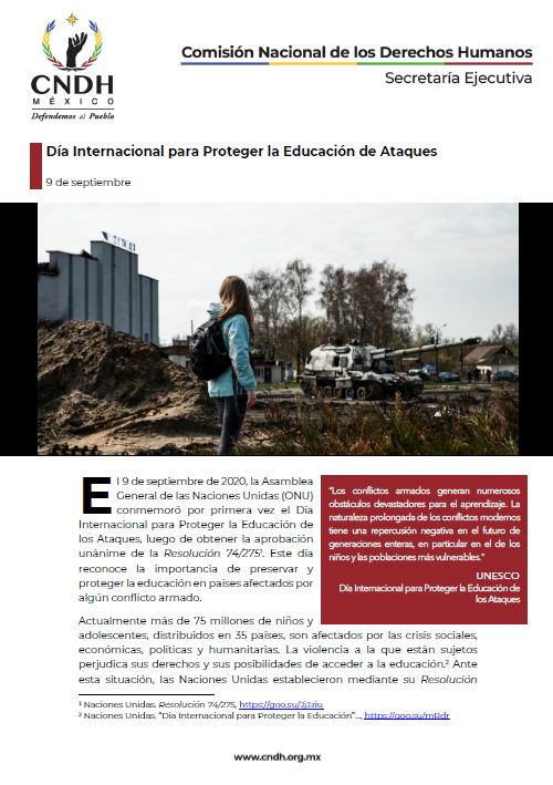 Día Internacional para Proteger la Educación de Ataques