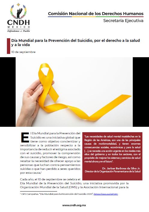 Día Mundial para la Prevención del Suicidio, por el derecho a la salud y a la vida