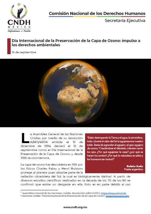 Día Internacional de la Preservación de la Capa de Ozono: impulso a los derechos ambientales