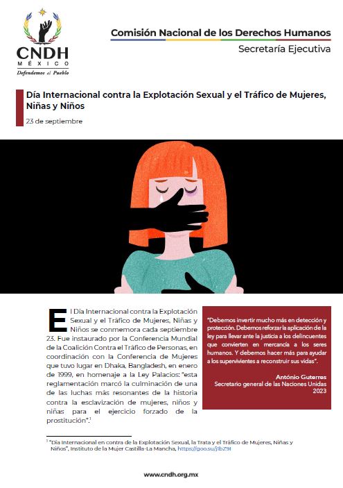 Día Internacional contra la Explotación Sexual y el Tráfico de Mujeres, Niñas y Niños