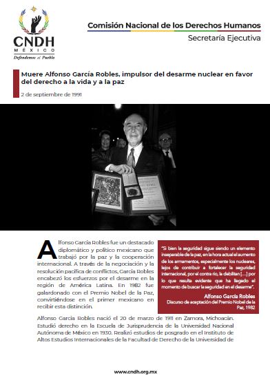 Muere Alfonso García Robles, impulsor del desarme nuclear en favor del derecho a la vida y a la paz