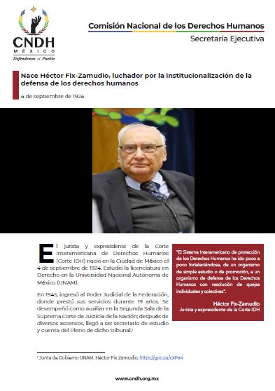 Nace Héctor Fix-Zamudio, luchador por la institucionalización de la defensa de los derechos humanos