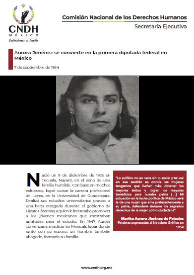 Aurora Jiménez se convierte en la primera diputada federal en México