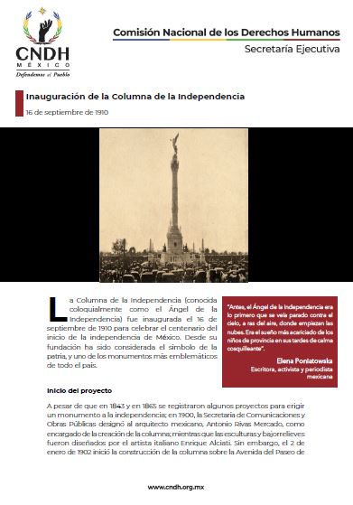 Inauguración de la Columna de la Independencia