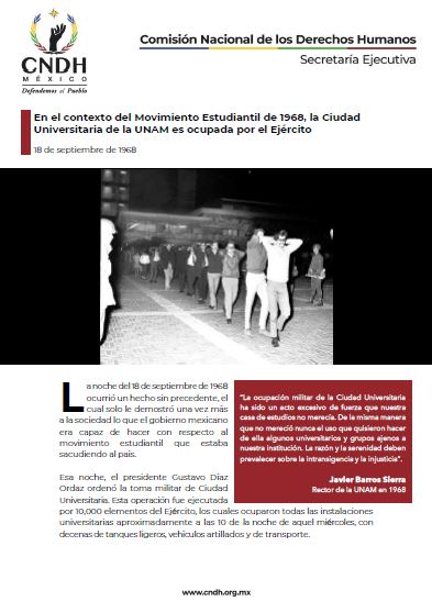 En el contexto del Movimiento Estudiantil de 1968, la Ciudad Universitaria de la UNAM es ocupada por el Ejército