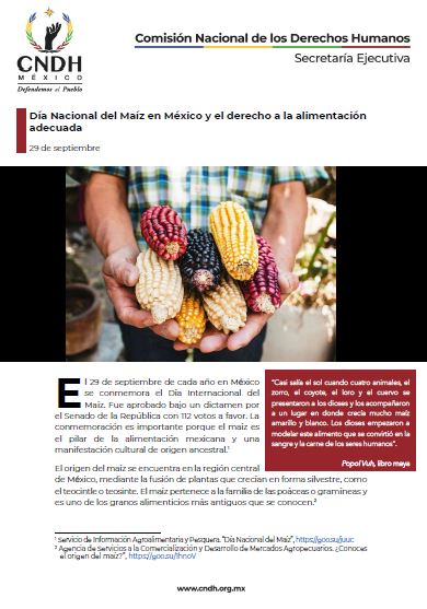 Día Nacional del Maíz en México y el derecho a la alimentación adecuada