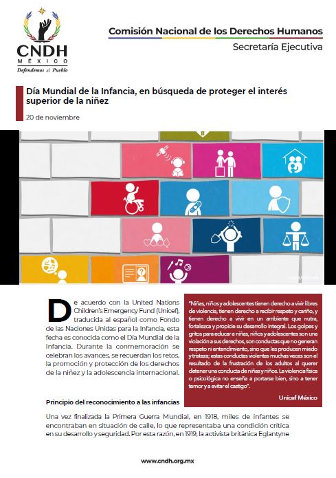 Día Mundial de la Infancia, en búsqueda de proteger el interés superior de la niñez