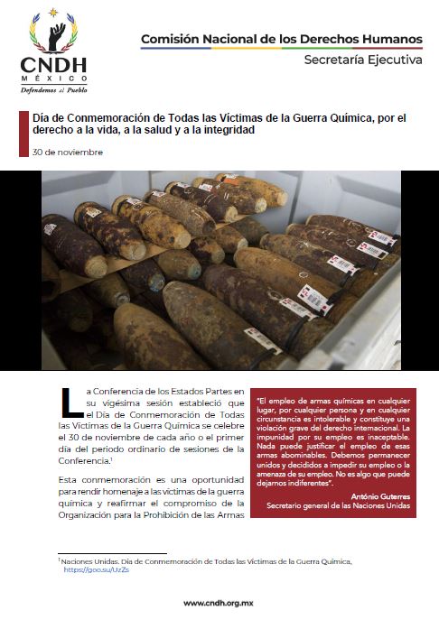Día de Conmemoración de Todas las Víctimas de la Guerra Química, por el derecho a la vida, a la salud y a la integridad