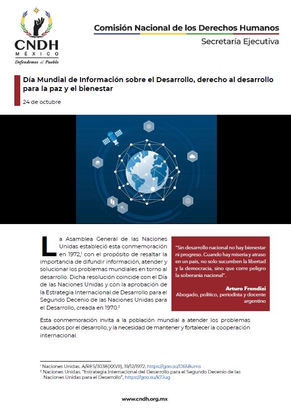Día Mundial de Información sobre el Desarrollo, derecho al desarrollo para la paz y el bienestar