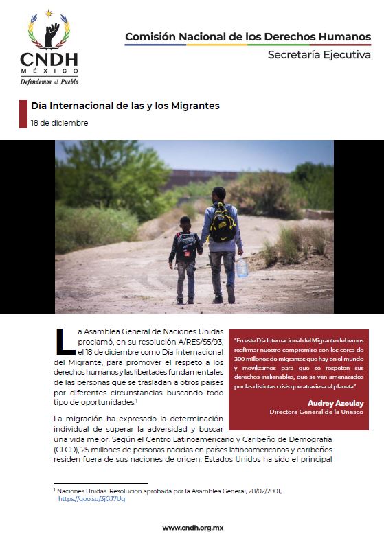 Día Internacional de las y los Migrantes