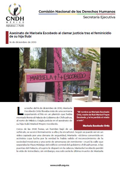 Asesinato de Marisela Escobedo al clamar justicia tras el feminicidio de su hija Rubí