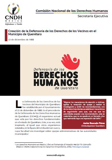 Creación de la Defensoría de los Derechos de los Vecinos en el Municipio de Querétaro