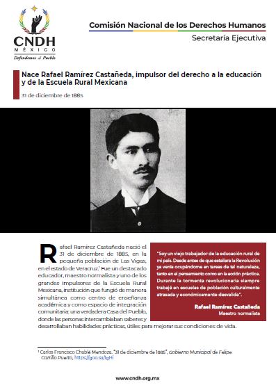 Nace Rafael Ramírez Castañeda, impulsor del derecho a la educación y de la Escuela Rural Mexicana