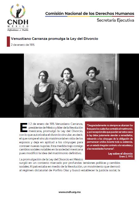 Venustiano Carranza promulga la Ley del Divorcio