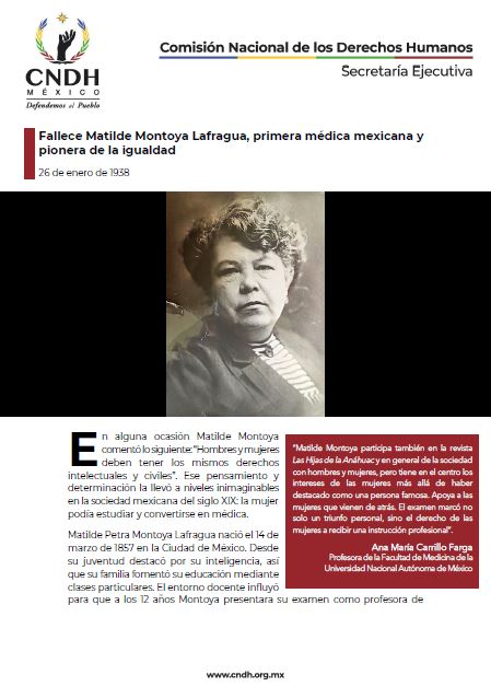 Fallece Matilde Montoya Lafragua, primera médica mexicana y pionera de la igualdad