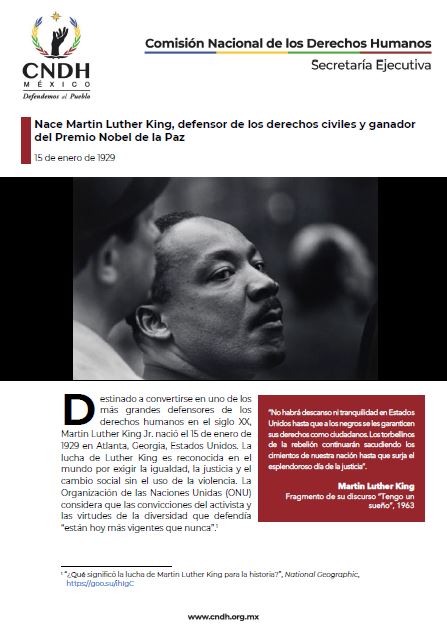 Nace Martin Luther King, defensor de los derechos civiles y ganador del Premio Nobel de la Paz