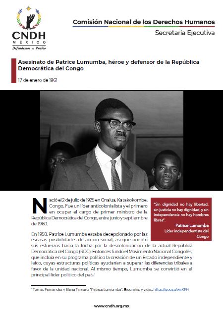 Asesinato de Patrice Lumumba, héroe y defensor de la República Democrática del Congo
