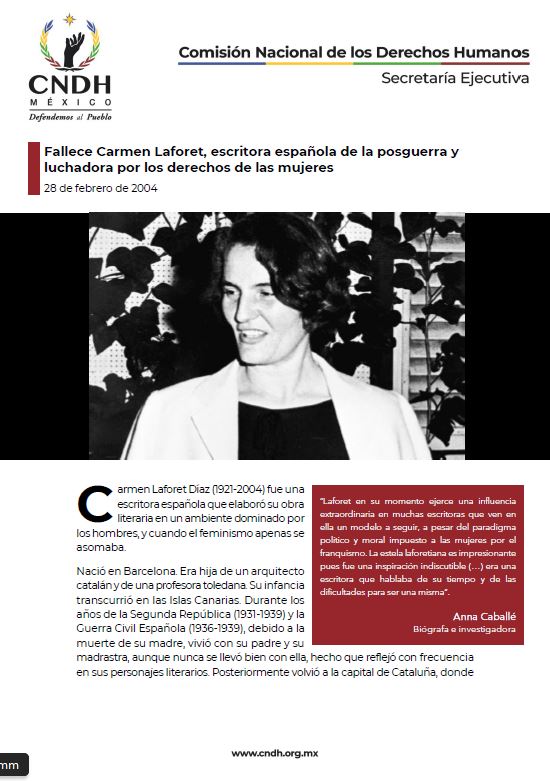 Fallece Carmen Laforet, escritora española de la posguerra y luchadora por los derechos de las mujeres
