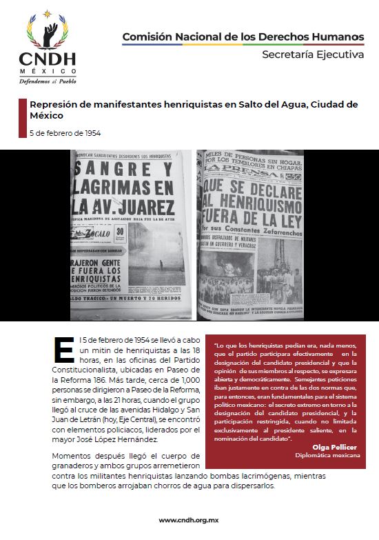 Represión de manifestantes henriquistas en Salto del Agua, Ciudad de México