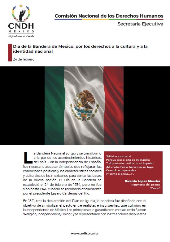Día de la Bandera de México, por los derechos a la cultura y a la identidad nacional