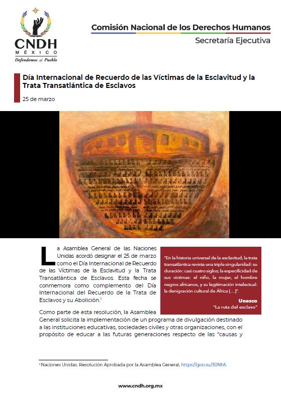 Día Internacional de Recuerdo de las Víctimas de la Esclavitud y la Trata Transatlántica de Esclavos