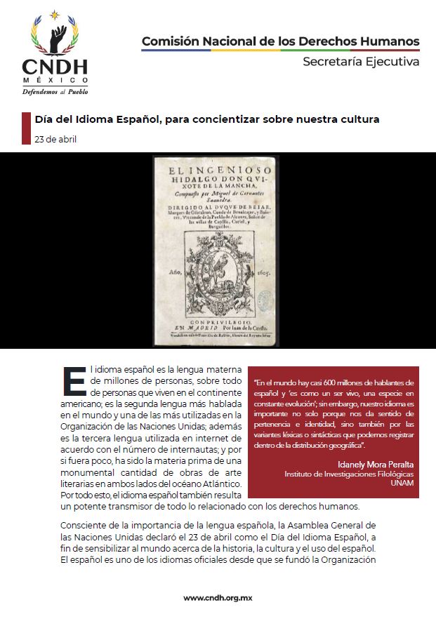 Día del Idioma Español, para concientizar sobre nuestra cultura