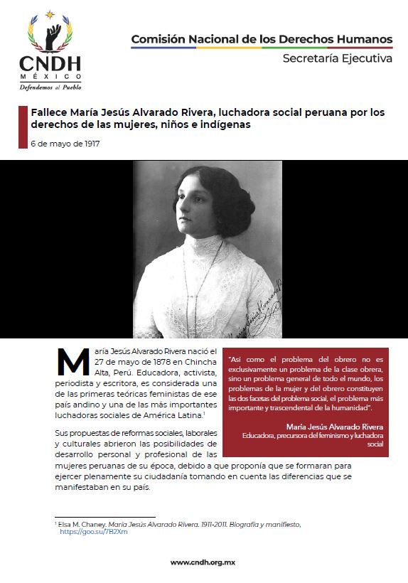 Fallece María Jesús Alvarado Rivera, luchadora social peruana por los derechos de las mujeres, niños e indígenas