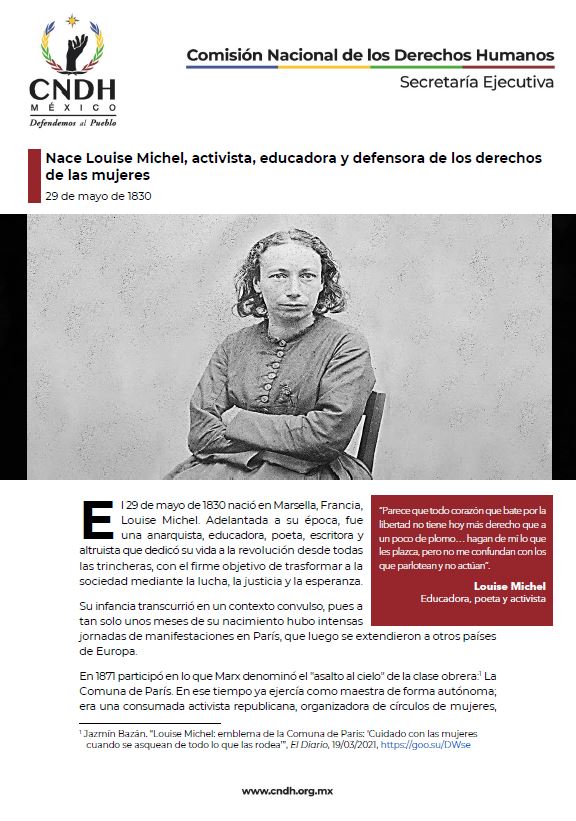 Nace Louise Michel, activista, educadora y defensora de los derechos de las mujeres