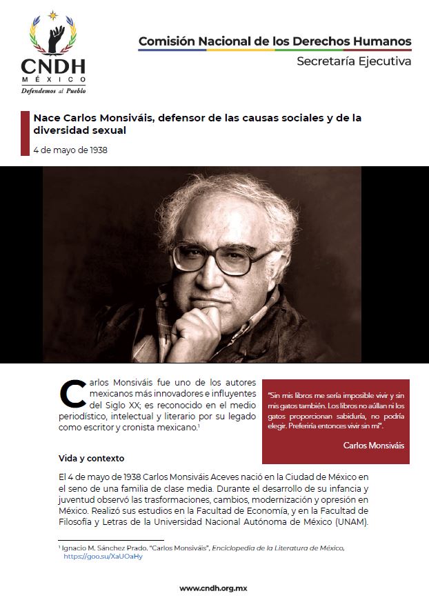 Nace Carlos Monsiváis, defensor de las causas sociales y de la diversidad sexual