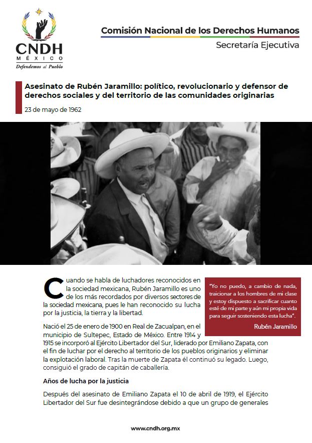 Asesinato de Rubén Jaramillo: político, revolucionario y defensor de derechos sociales y del territorio de las comunidades originarias
