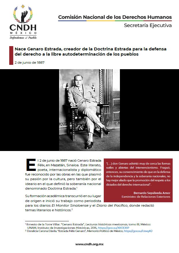 Nace Genaro Estrada, creador de la Doctrina Estrada para la defensa del derecho a la libre autodeterminación de los pueblos