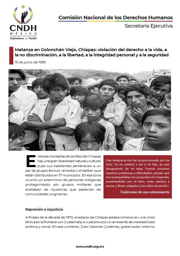 Matanza en Golonchán Viejo, Chiapas: violación del derecho a la vida, a la no discriminación, a la libertad, a la integridad personal y a la seguridad