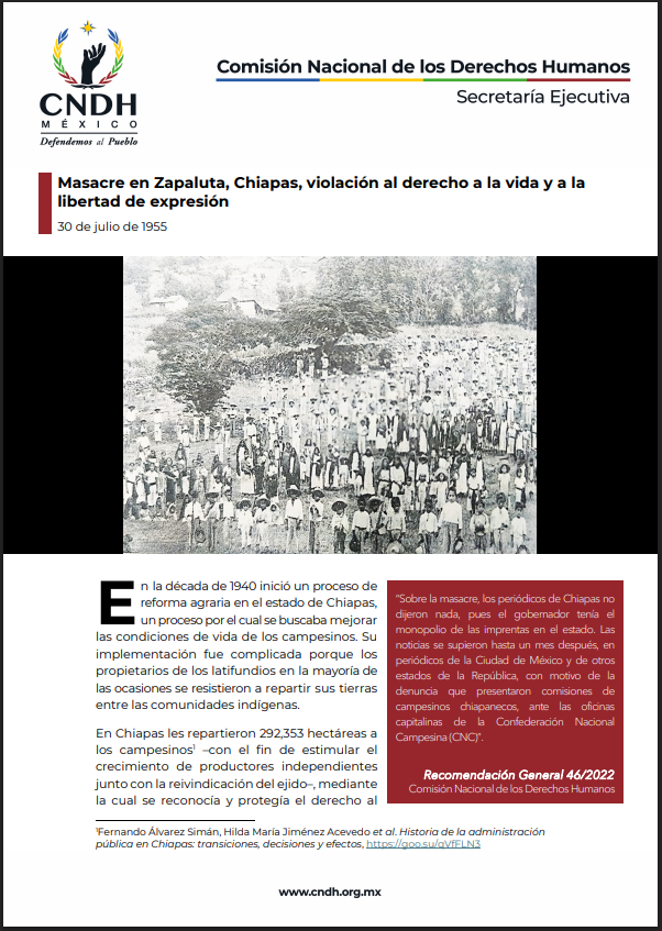 Masacre en Zapaluta, Chiapas, violación al derecho a la vida y a la libertad de expresión 