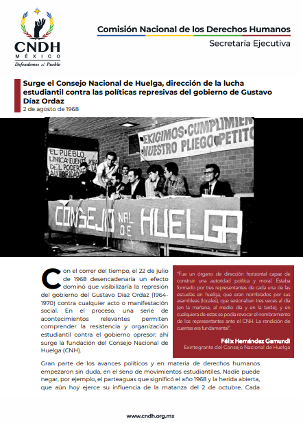 Surge el Consejo Nacional de Huelga (CNH), dirección de la lucha estudiantil contra las políticas represivas del gobierno