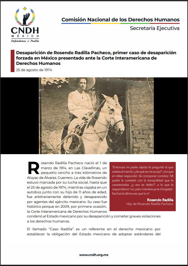 Desaparición de Rosendo Radilla Pacheco, primer caso de desaparición forzada en México presentado ante la Corte Interamericana de Derechos Humanos