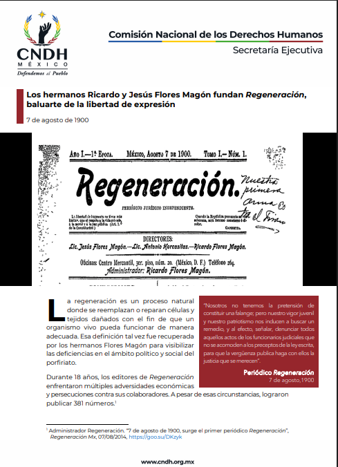 Los hermanos Ricardo y Jesús Flores Magón fundan Regeneración,  baluarte de la libertad de expresión