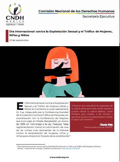 Día Internacional contra la Explotación Sexual y el Tráfico de Mujeres, Niñas y Niños