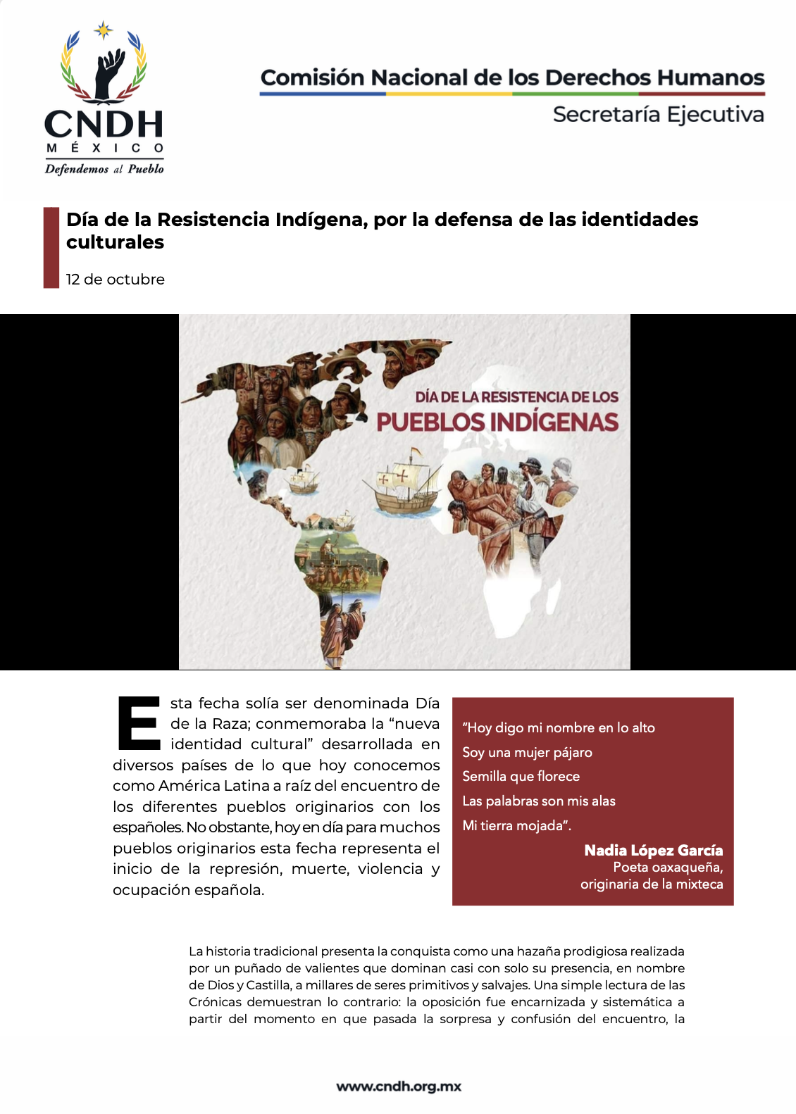 Día de la Resistencia Indígena, por la defensa de las identidades culturales