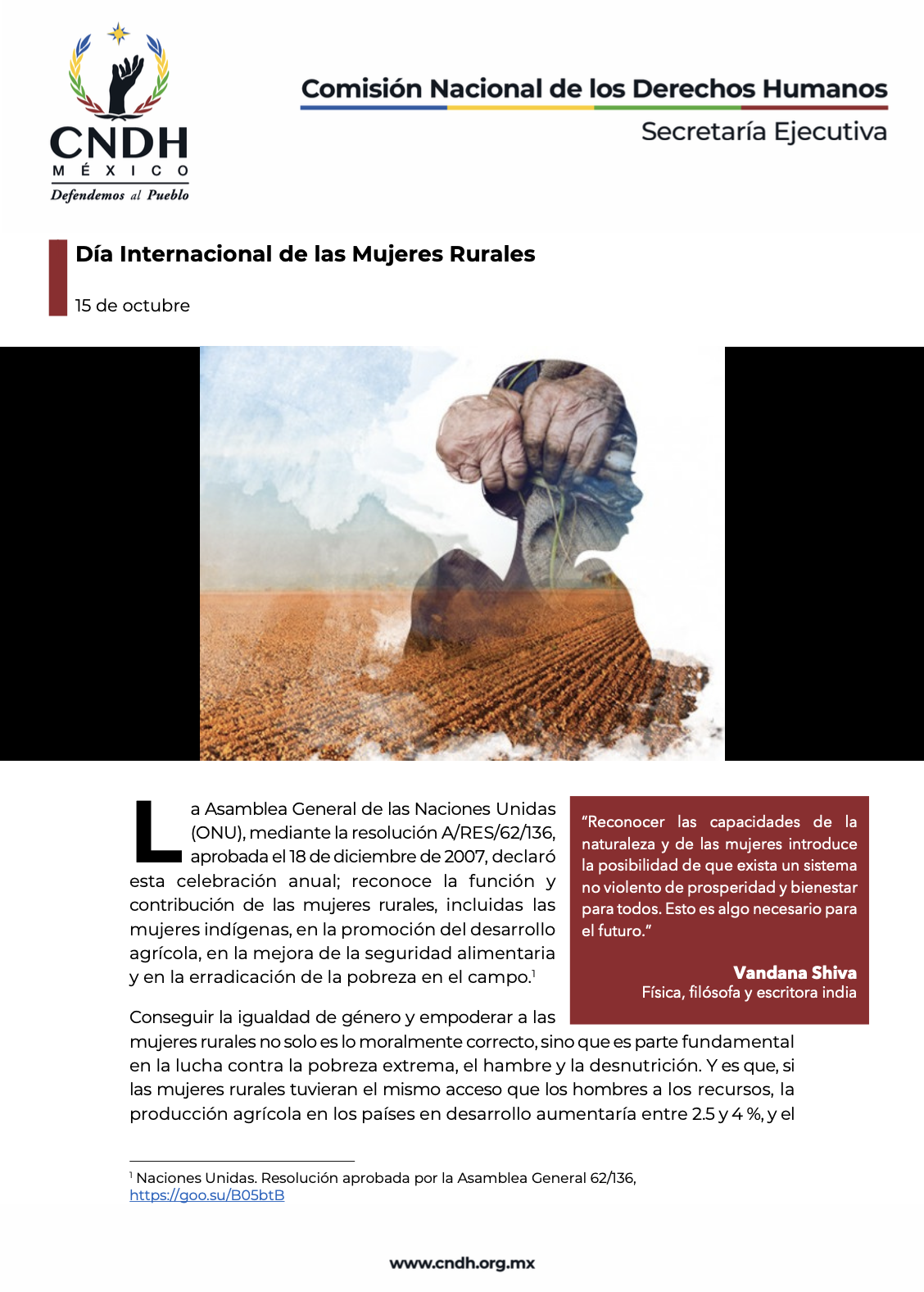 Día Internacional de las Mujeres Rurales