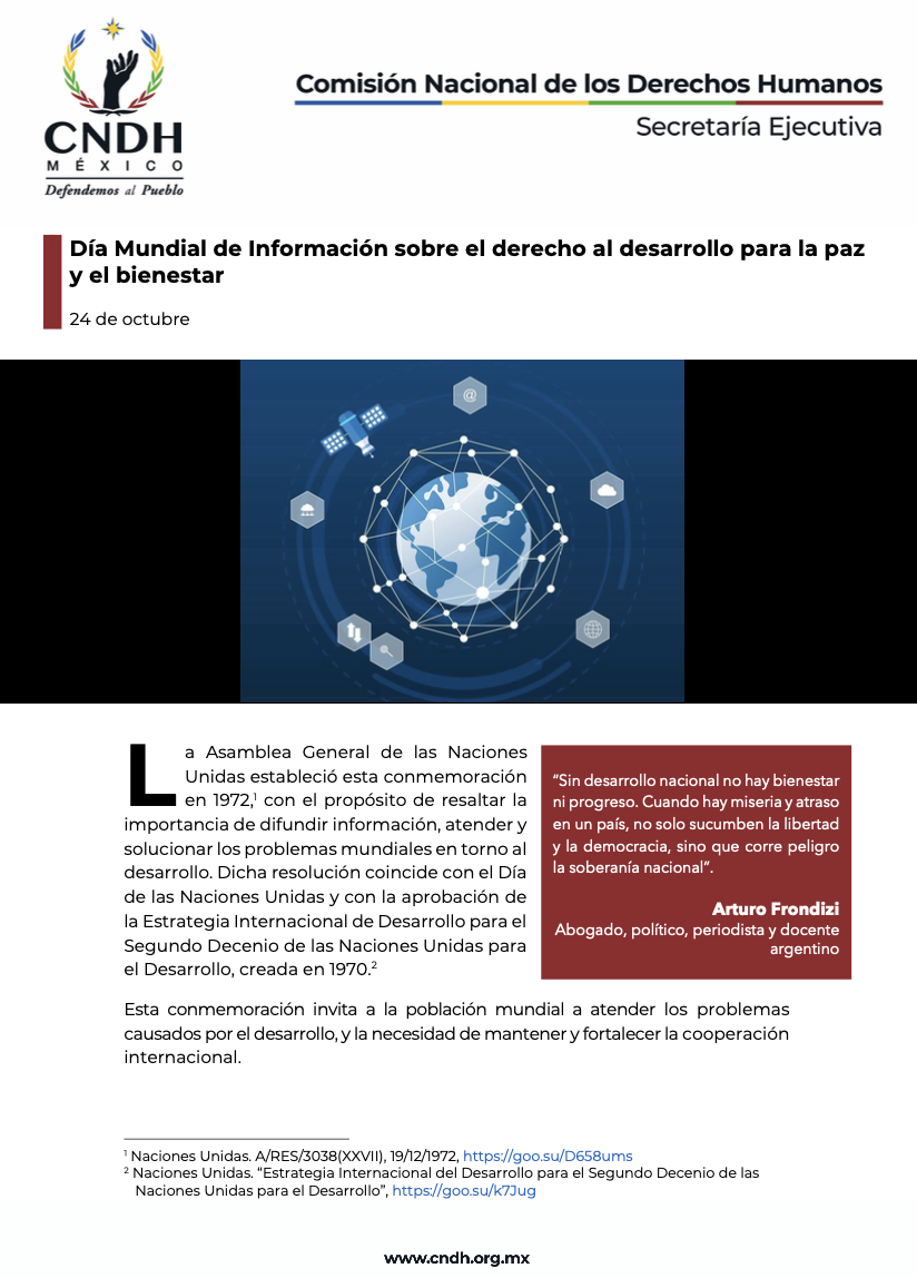 Día Mundial de Información sobre el derecho al desarrollo para la paz y el bienestar