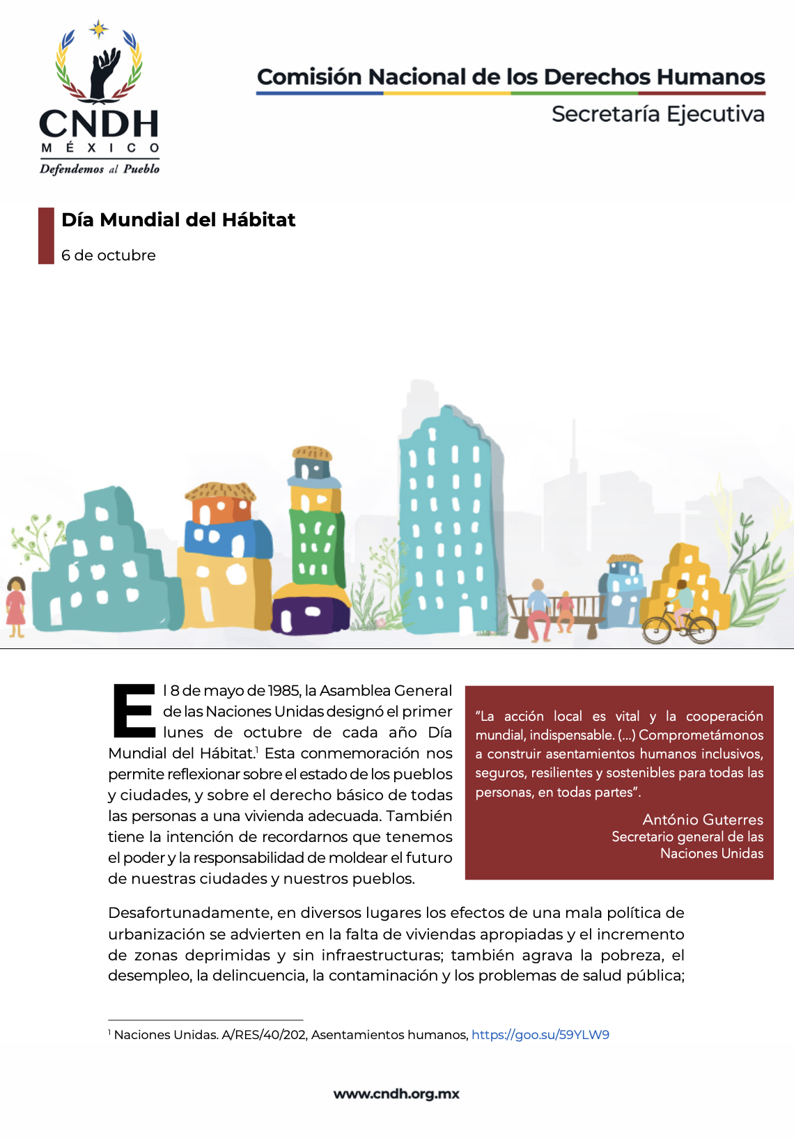 Día Mundial del Hábitat