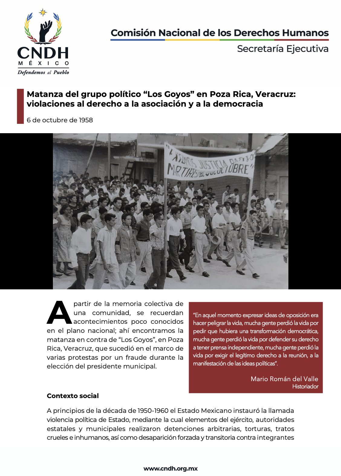 Matanza del grupo político “Los Goyos” en Poza Rica, Veracruz: violaciones al derecho a la asociación y a la democracia